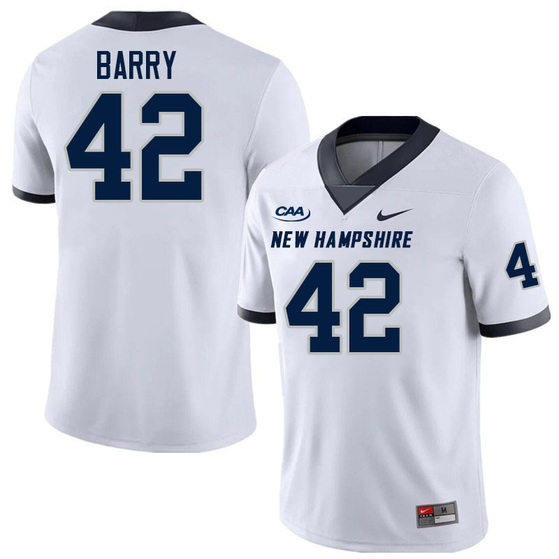 New Hampshire Wildcats #42 Trevor Barry College Football Jerseys,Uniforms-White